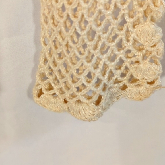 Sexy Boho Concert Festival Crochet Top Vintage Style one button Flowy sleeve - Picture 7 of 11